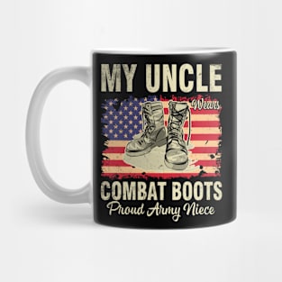 Happy Veteran Day Me My Uncle Combat Boots Proud Army Niece Mug